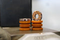 Butterscotch canvas micarta thick mini and twist superconductor spacer